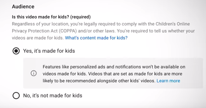 YouTube Made for Kids